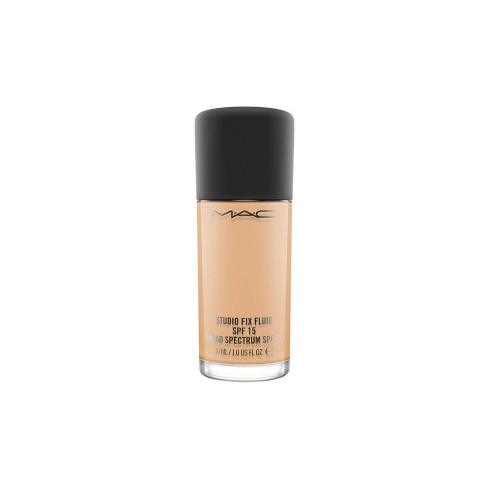 MAC Studio Fix Fluid SPF15 Foundation in shade NC37, 30ml bottle with black cap, front view