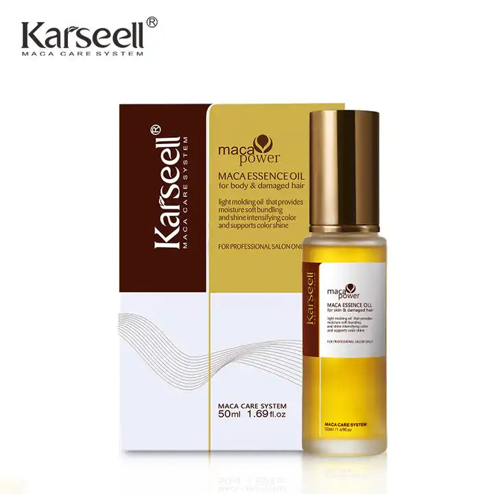 Karseell Maca Essence Oil 50ml pump bottle shown against white background