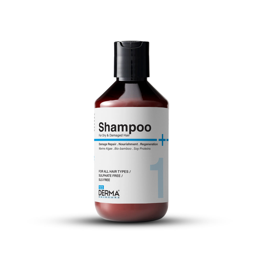 101 Derma Shampoo for Dry & Damaged Hair 300ml white bottle with blue cap