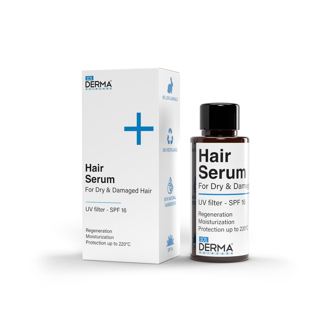 101 Derma Serum for Dry and Damaged Hair 50ml bottle on white background
