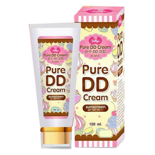 Jellys Pure DD Cream Sunscreen SPF 100 PA+++ 100 ml bottle front view with pump