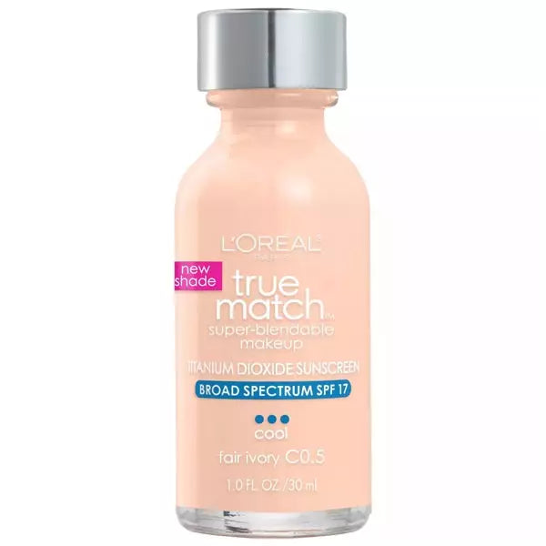 L'Oréal True Match Foundation 30ml bottle in shade C0.5 Fair Ivory with cool undertone