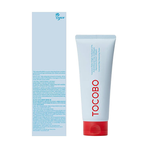 Tocobo Coconut Clay Cleansing Foam tube packaging front view