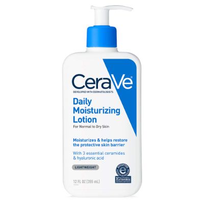 CeraVe Daily Moisturizing Lotion 355ml white pump bottle on clean background