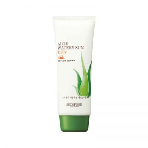 Skin Food Aloe Watery Sun Waterproof SPF50+ PA+++ 50ml white tube with green accents