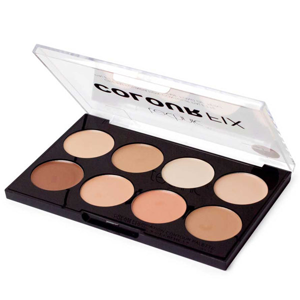 Technic Colour Fix Cream Contour Palette with 8 cream shades in a black compact