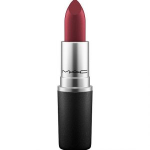 MAC Powder Kiss Lipstick in shade 603 Diva, full-size bullet viewed from the side