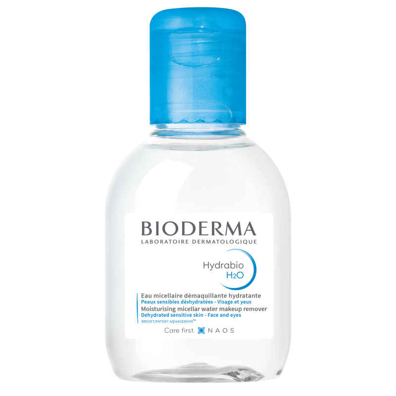 Bioderma Hydrabio H2O Micelle Solution 100ml bottle with blue cap on white background