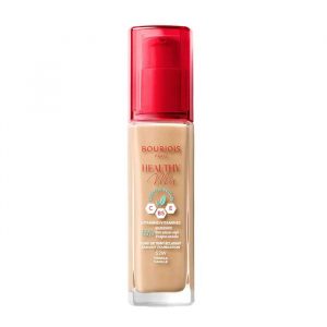 Bourjois Healthy Mix Clean Foundation bottle in shade 52W Vanilla, front view with pump