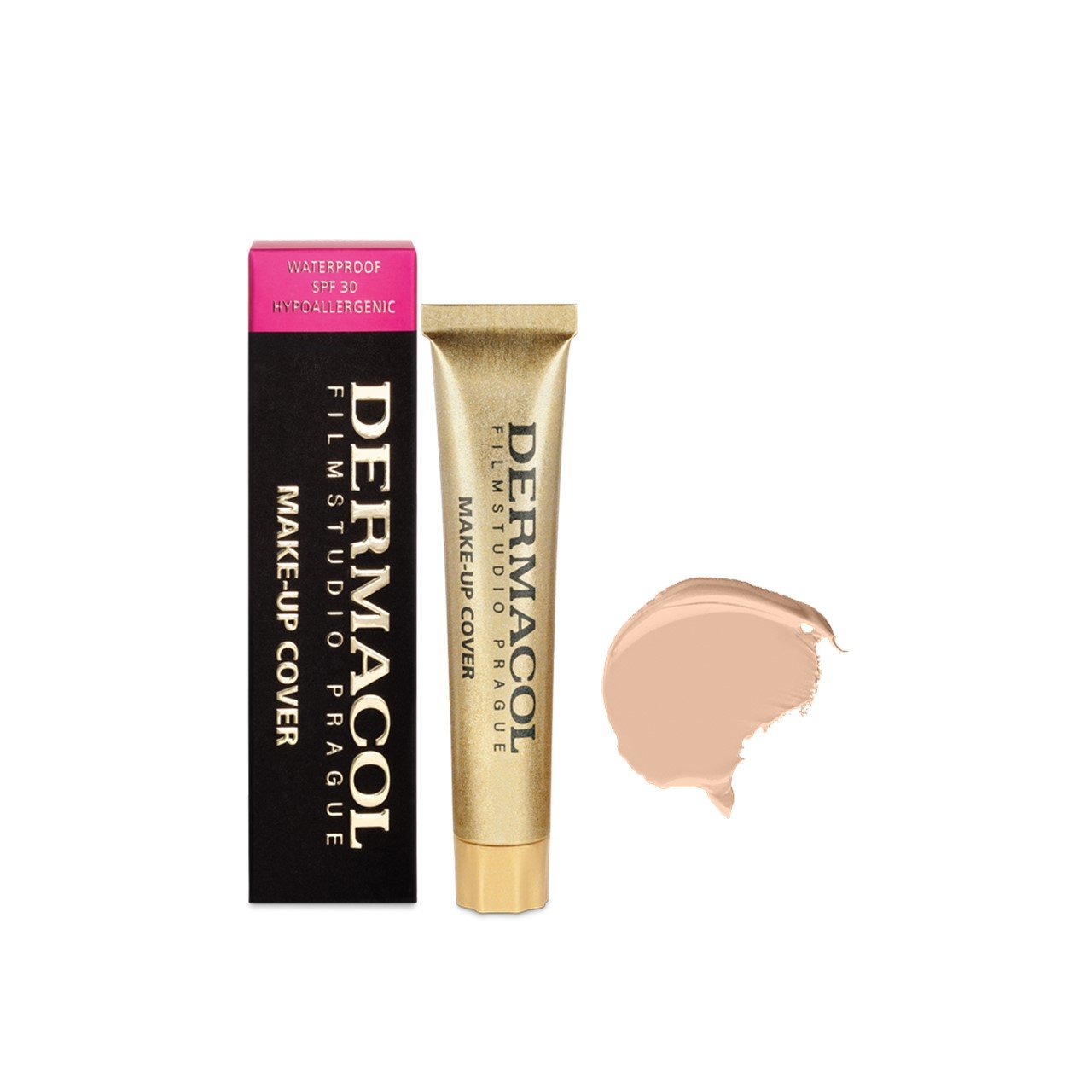 MAC Dermacol foundation in shade 208, 30g tube with SPF30 label