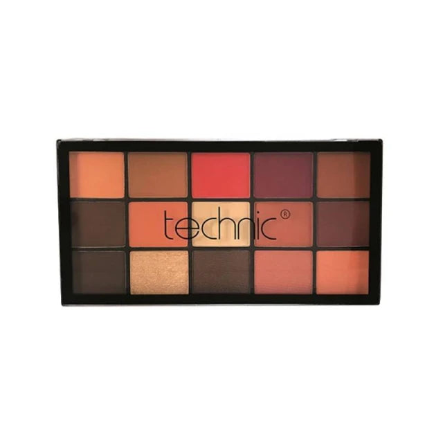 Technic Pressed Pigment Sierra Sunset Eyeshadow Palette 30gr with six warm-toned shades from terracotta to deep ember in a white compact