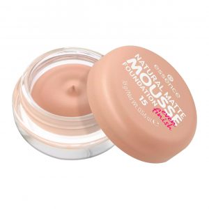 essence Natural Matte Mousse Foundation in a round jar with mousse texture visible