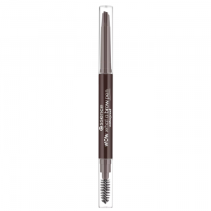 essence Wow What a Brow Waterproof Eyebrow Pencil in Black Brown shade, fine tip closeup