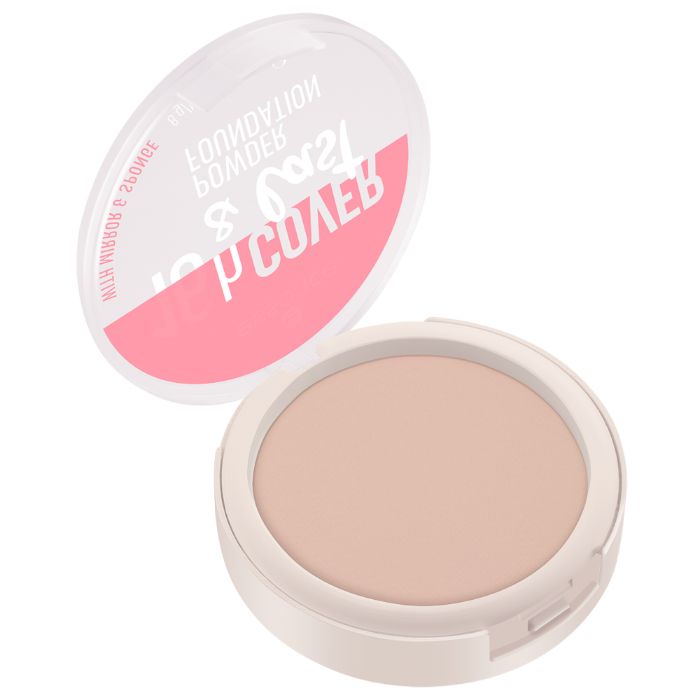 Essence 16H Cover & Last Powder Foundation in shade Porcelain – compact packaging