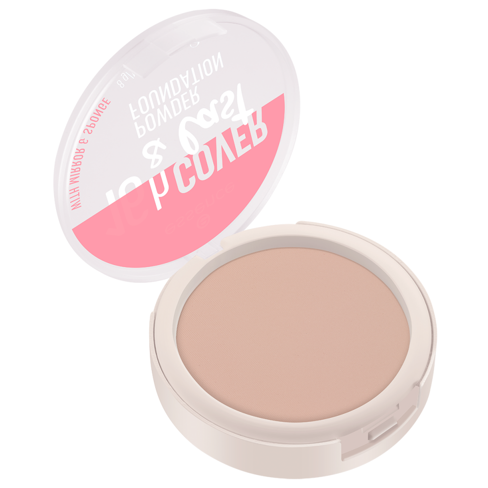 Essence 16H Cover & Last Powder Foundation in shade Champagne, compact packaging