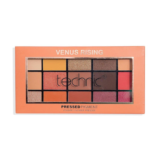 Technic Venus Rising palette with 15 pressed pigment eye shadow shades in a compact case