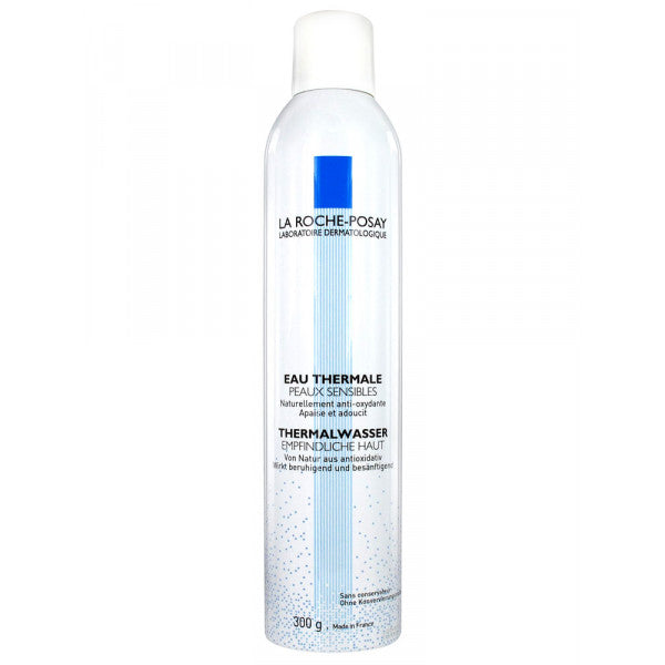 La Roche-Posay Thermal Spring Water 300ml blue and white canister on clean background