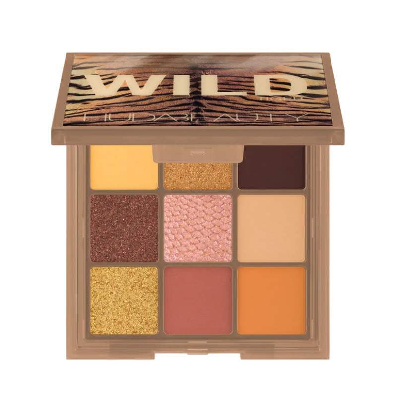 Huda Beauty Wild Tiger Obsessions Eyeshadow Palette 7.5g with nine shades in warm terracotta and gold tones