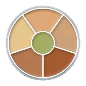 Kryolan Concealer Circle No. 5 palette with six shades in a black compact, 40g