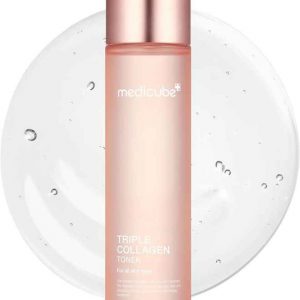 Medicube Triple Collagen Toner bottle on white background