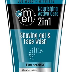 Revuele Shaving Gel & Face Wash 180 ml bottle front view on white background