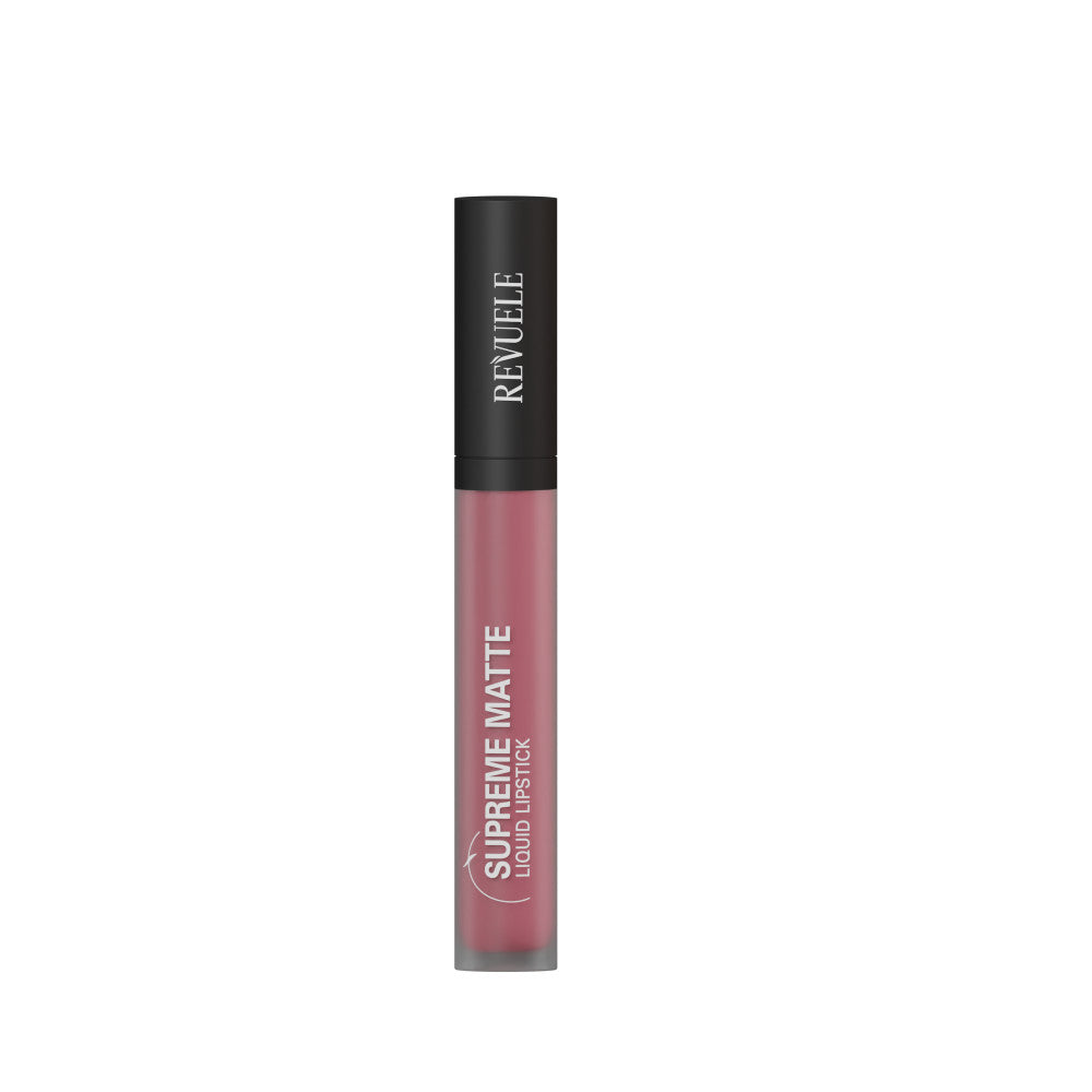 Revuele Supreme Matte Liquid Lipstick in shade 18 with doe-foot applicator, full-size tube