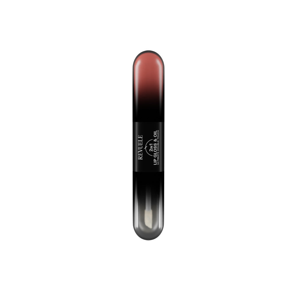 Revuele 2in1 Lip Gloss & Oil in shade 07 with doe-foot applicator and shimmering pink gloss tube