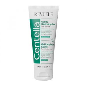 Revuele Centella Gentle Cleansing Gel in a white bottle with green accents, 200 ml size