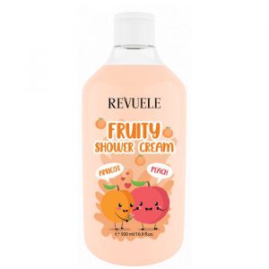 Revuele Fruity Shower Cream 500ml apricot peach bottle on white background