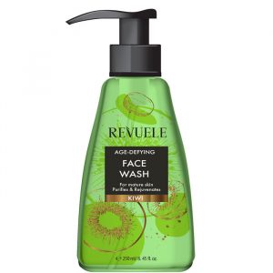 Revuele Kiwi Face Wash in a 250ml transparent pump bottle on a white surface
