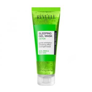 Revuele Sleeping Gel Mask Detox 80ml jar on white background