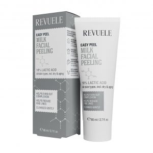 Revuele Easy Peel Facial Milk 80ml white bottle with dropper, lactic acid exfoliating peel