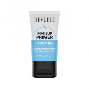 Revuele Hydrating Makeup Primer in a white tube with blue accents, front view