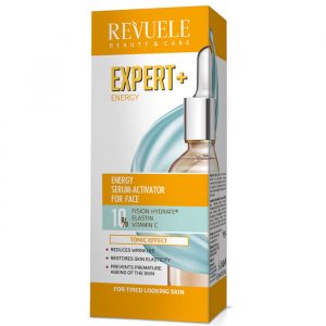 Revuele Energy Serum-Activator in a sleek glass bottle with dropper, 25ml size