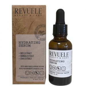 Revuele Vegan & Organic Hydrating Serum 30ml bottle on white background