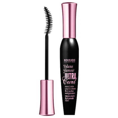 Bourjois Volume Glamour Ultra Curl Mascara in black tube with roller brush applicator