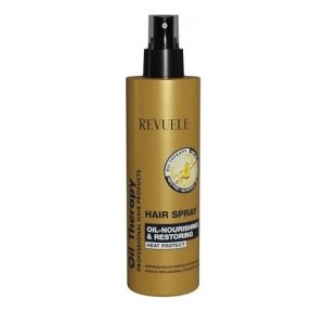 Revuele Oil Therapy Nourishing and Restoring Hair Spray 200 ml bottle front view