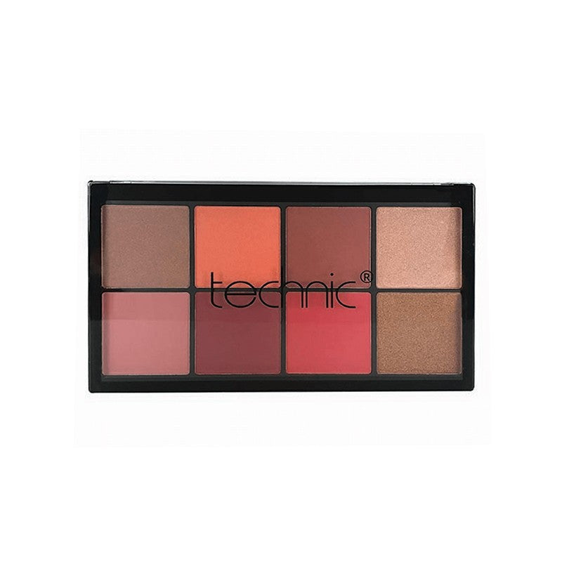 Technic Blush and Highlighter Palette in Jungle Fever with eight shades from rose to bronze