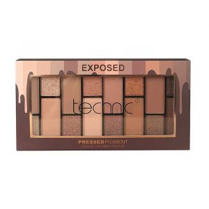 Technic Pressed Pigment Eyeshadow Palette Exposed with 12 shades in a sleek black compact