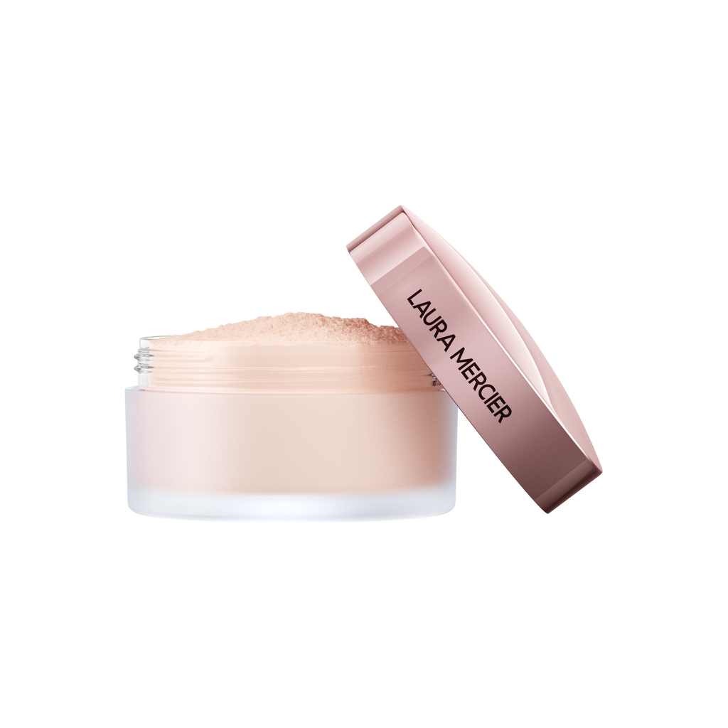 Laura Mercier Translucent Loose Setting Powder Tone-Up Rose in 29g jar with pink lid and sifter