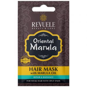 Revuele Hair Mask with Marula Oil 25ml tube against white background