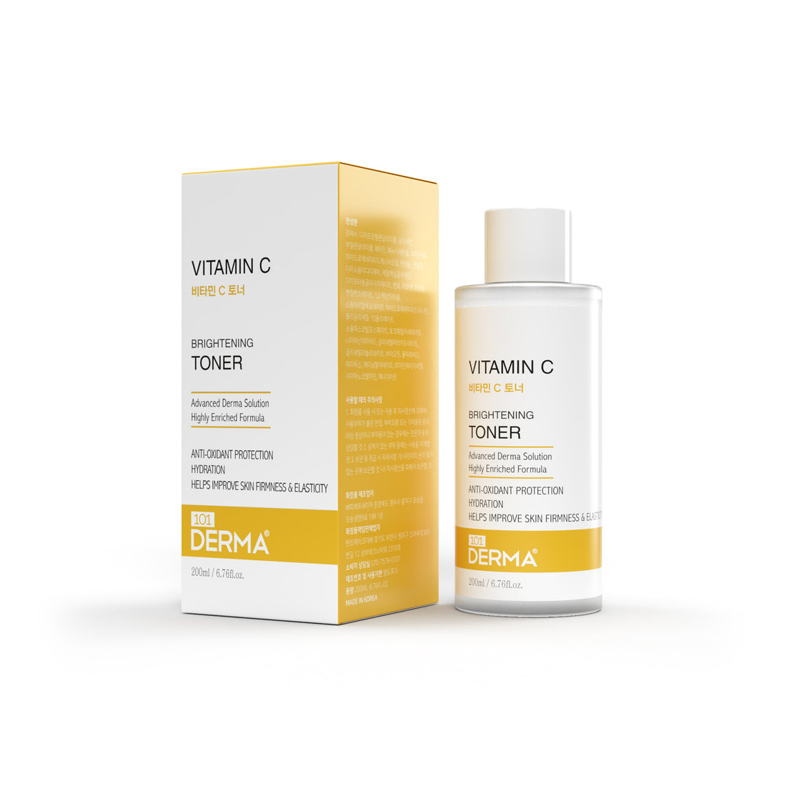 101 Derma Vitamin C Brightening Toner 200ml bottle on white background
